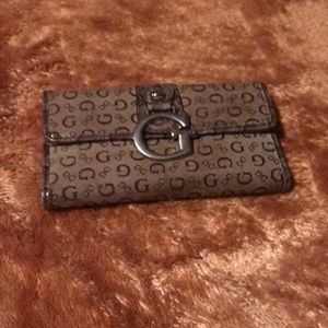Brown leather guess wallet